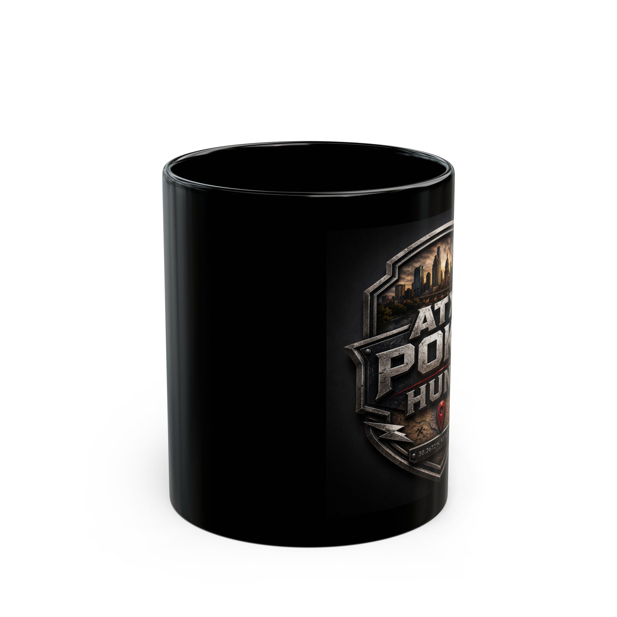 ATX Poke Hunt Black Mug — 11oz/15oz Coffee Cup