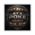 ATX Poke Hunt Square Sticker — Austin City Logo Decal (Coordinates 30.2672N, 97.7431W)