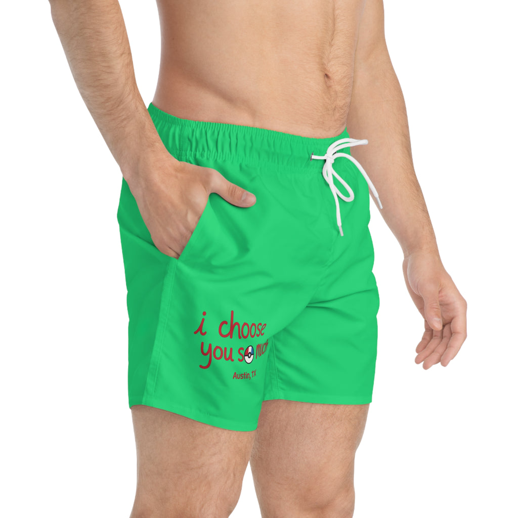 Swim Trunks — "I Choose You So Much" Romantic Beach Shorts