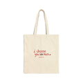 Tote Bag — "I Choose You So Much" Cute Valentine Candy Heart Canvas Tote